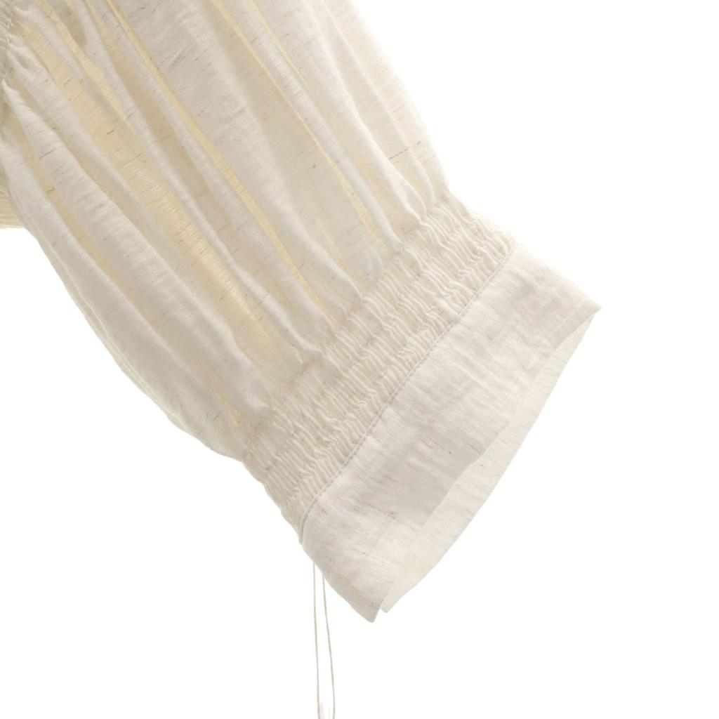 Unused PLUS OTO.HA Five-quarter Sleeve V Neck Long Dress 2 Off White Women Used