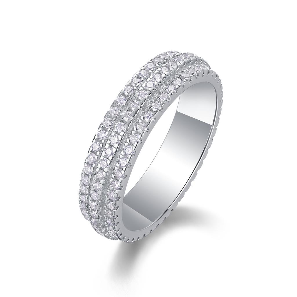 S925 Silver Movement Ring Moissanite Ring