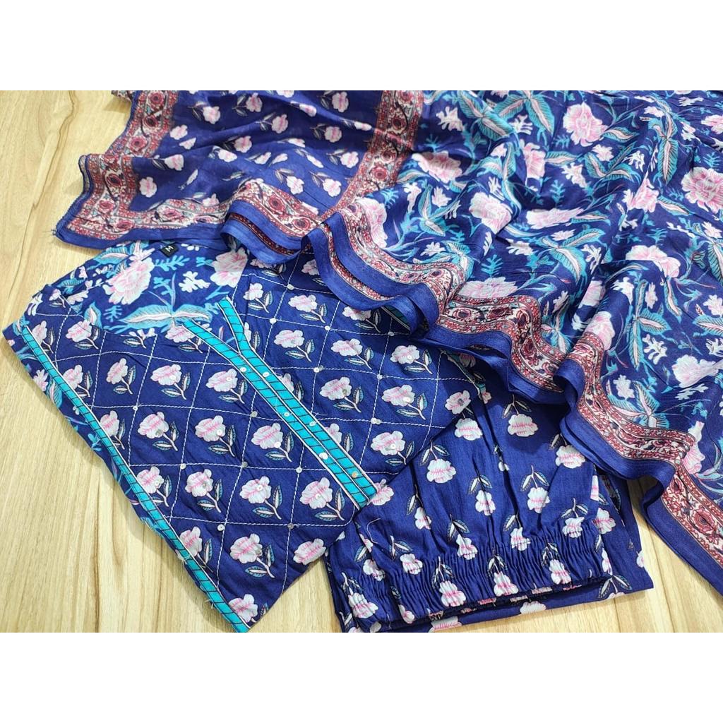 Indian Bollywood Anarkali Kurta Pant Dupatta Set Women Designer Party Wear Kurti VFP-1839a