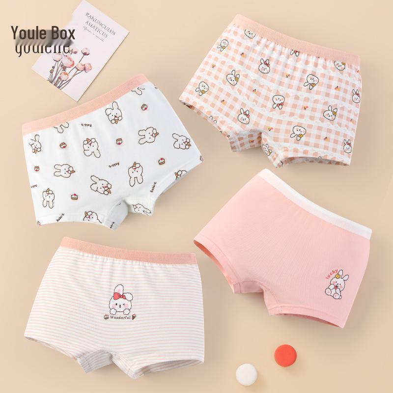 

Girls Cotton Boxer Briefs - Comfortable, No Wedgies, Four-Corner Design. Size 110, Height 85-100cm, Weight 9-13kg