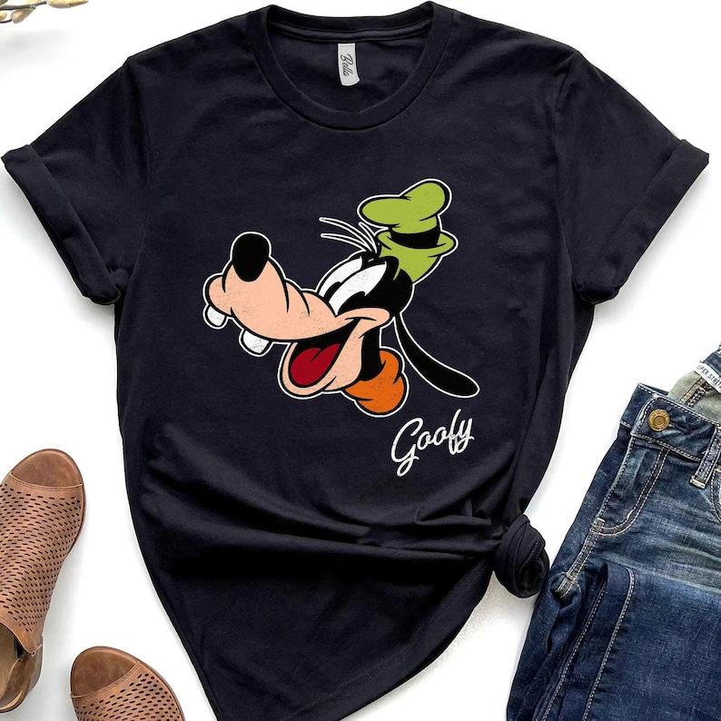 Disney Goofy Portrait Funny Face T-shirt Unisex Adult T-shirt Kid shirt Gift for Birthday Hoodie Toddler Tee Disneyland Vacation 100