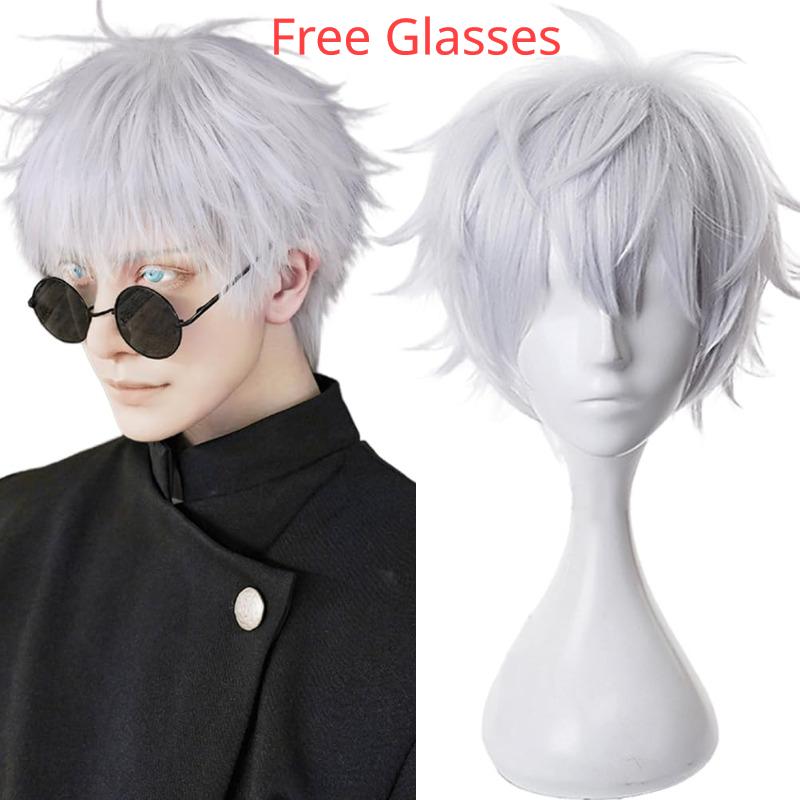 Jujutsu JJK High School Gojo Satoru Cosplay Kostuum Uniform voor Mannen Vrouwen Shirt Broek Pruik Halloween Uniform Volledige Sets S