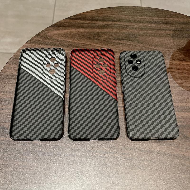 Husă pentru Honor 200 5G Textură Fibră de Carbon Rezistentă la Căderi PC Dur Acoperire Telefon
