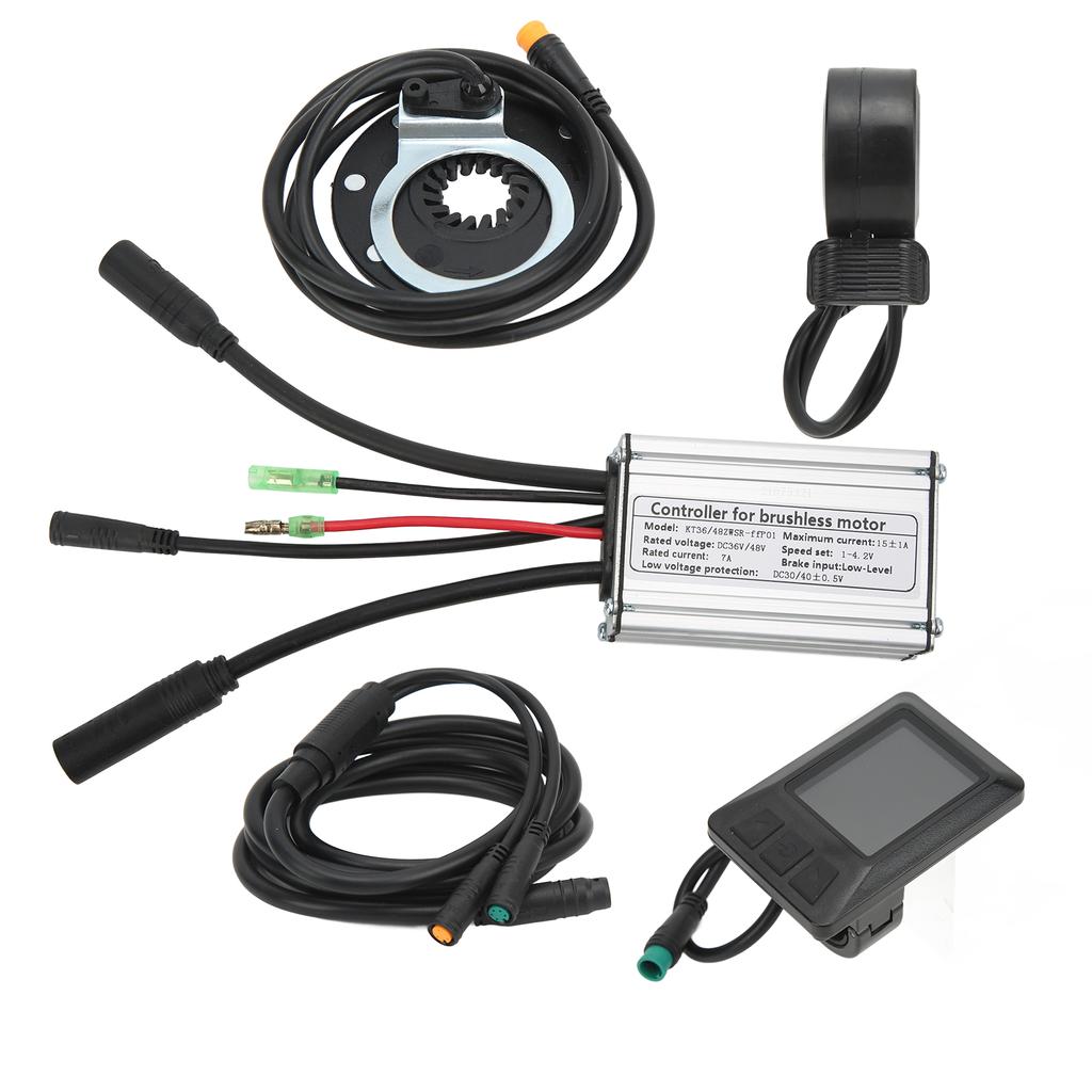 Kontroler silnika roweru elektrycznego 15A Kontroler prędkości 36V 48V z panelem LCD7C Kabel 1 do 2 W pełni