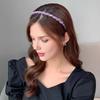 Women Headband Anti-Slip Teeth Mesh Yarn Twist Soft Braided Texture Hair Hoop Washing Face Headband Hair Accessory