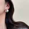 Matsumoto Ena Temperament French Simple Earrings Matte Metal Brushed Semi-circle Circle Wide-brimmed Earrings