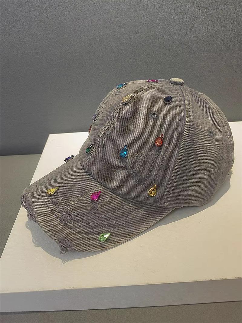 

Chic Ins Осенний дизайн Случайный цвет Ручной работы Дрель Женская бейсболка Женская шляпа для отдыха head size 57cm