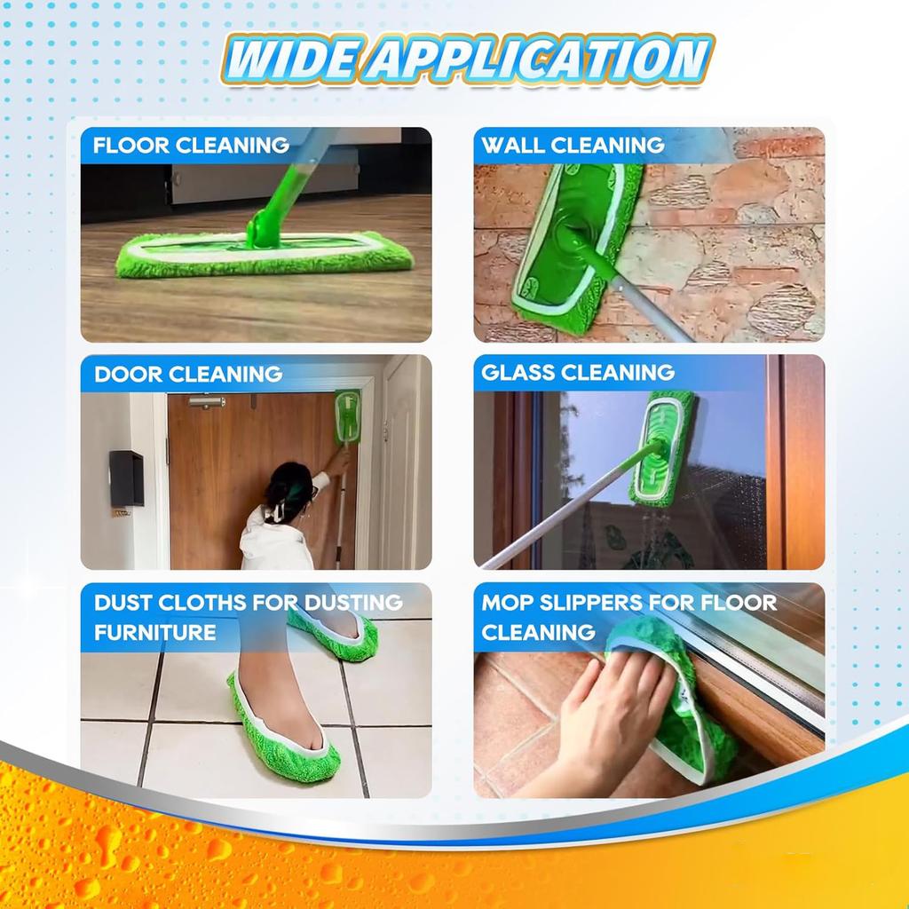 Wet & Dry Microfiber Mop Pads Reusable Floor Sweeper Mop Replacement Cover Dirt Absorption Cleaning Cloths Washable Rag Towel
