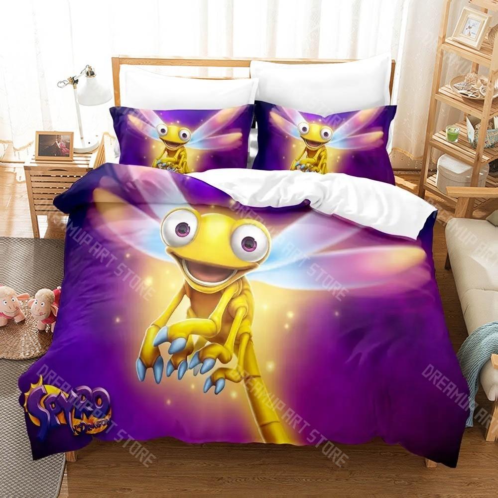3D Printed Spyro Reignited Trilogy Spyro Dragon Bedding Set for Boys Girls Duvet Cover Twin Queen King Full Single Double Sizes