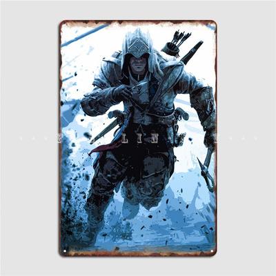 Assasins Creed Metalinis ženklas Dekoras garažui baras Garažas Individualus Kino salė Garažas Skardinis ženklas Plakatas