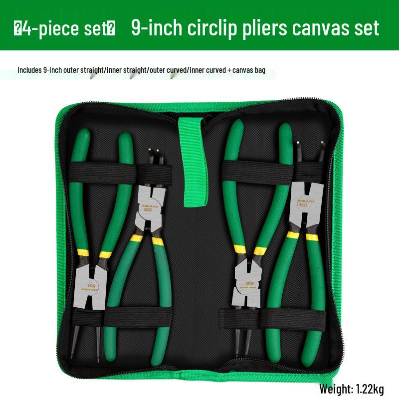 Multifunctional Yellow Retaining Ring Pliers Set: Internal & External Circlip and Spring Pliers