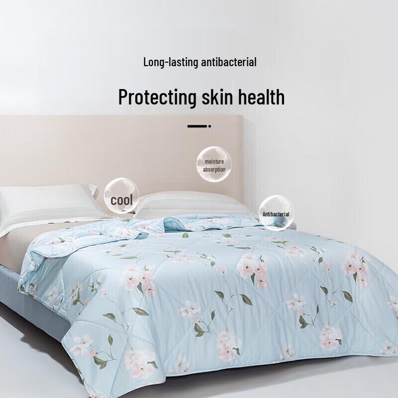

Mengjie Floral Blue Double Summer Fiber Quilt