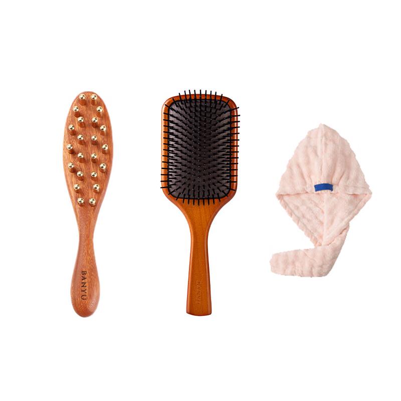 Red Sandalwood Massage Comb & Beech Wood Comb Gift Set