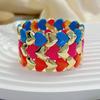 Popular Gorgeous Color Jumping Enamel Love Bracelet Elastic Bracelet Suitable For Women'S Daily Wear