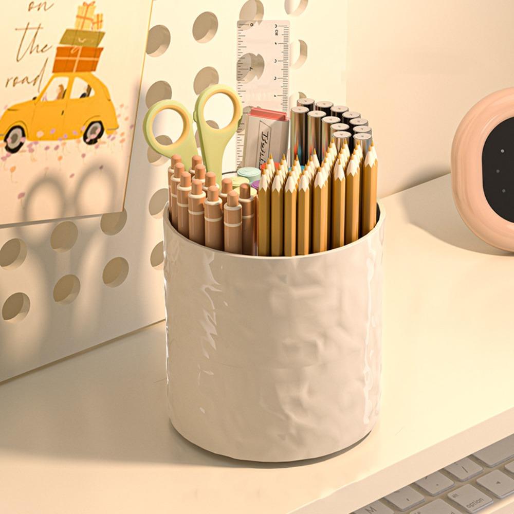 Plastic Pen Holder Creative Makeup Brush Cylinder Pen Container Storage Rack  Office