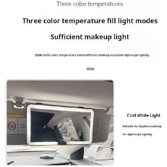 

Car Sun Visor Vanity Mirror,Rechargeable Makeup Car Visor Mirror, girl car accessories with 3 lights Modes & led mirror for Car Truck SUV,Dimmable 1