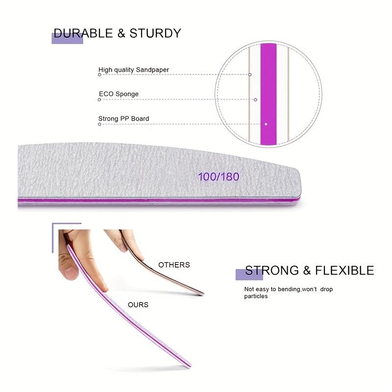2 Pack Nail File and Buffer, Professional Manicure Shiner Block, Double-Sided Shaping Tool for Natural Nails золотой