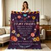 Soft Warm Flannel Throw Blanket with Floral Moon Heart Friendship Quote Print All Season Cozy Blanket for Sofa Couch Chair Bedroom Living Room Comfort