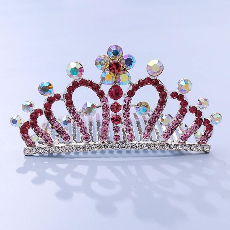 Crown Tiara Children's Princess Rhinestone Crown Hair Comb, Little Girl Birthday Gift Baby Hair Accessories Comb Accessories