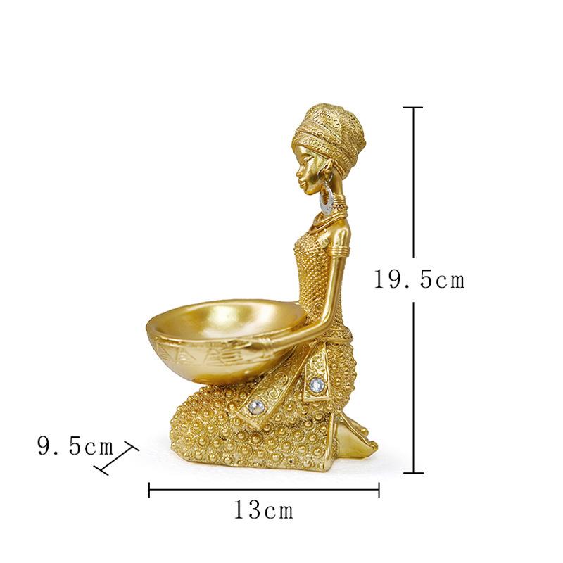 

Creative African Women s Statues Storage Ornaments, Resin Crafts, Home Office, Wine Cabinet, Study, Living Room Decorations, 1Pc