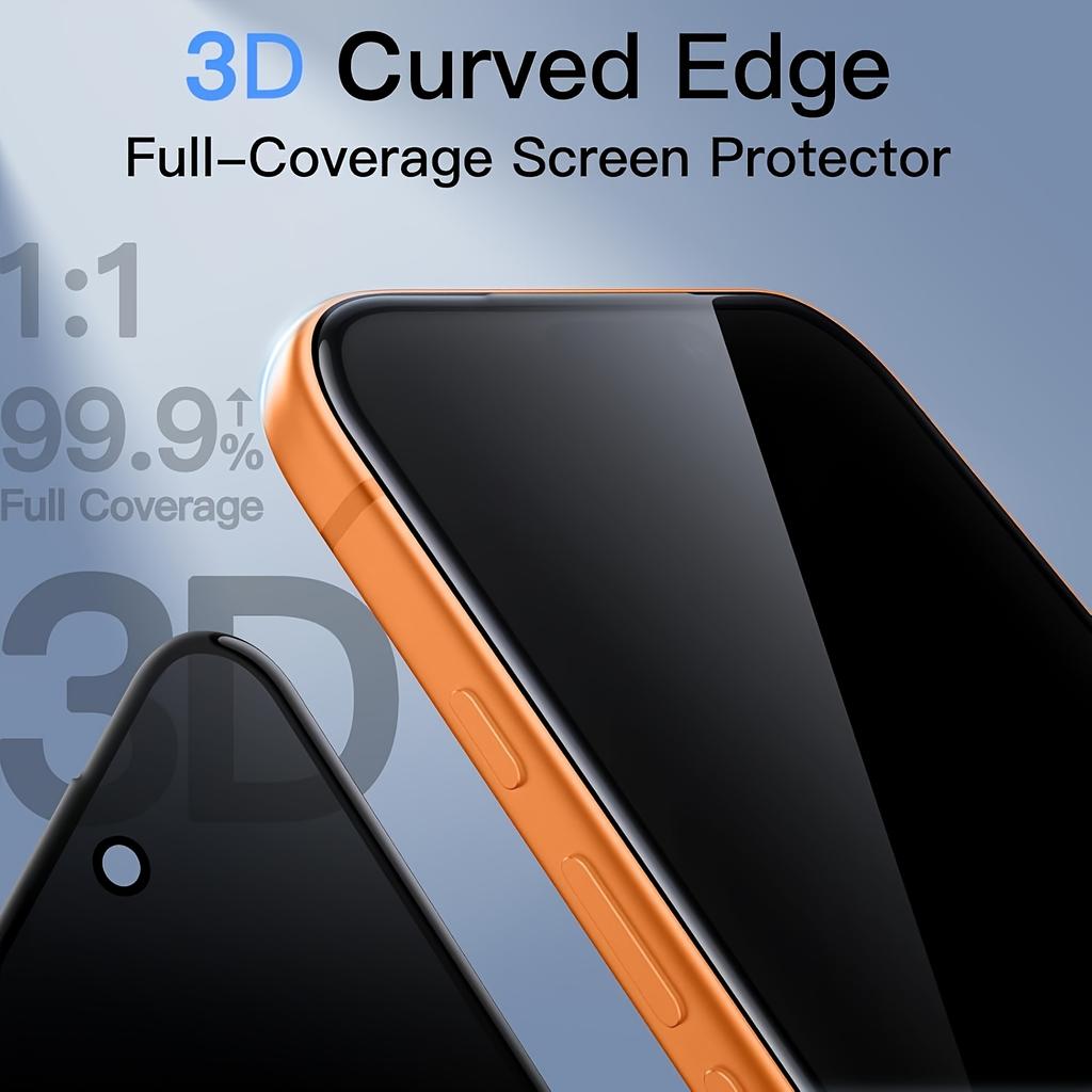 Vollständige Abdeckung Sichtschutz Gehärtetes Glas Displayschutz mit Installationskit für automatische Ausrichtung für iPhone 17 13 Pro Max 15 Plus 17 Air