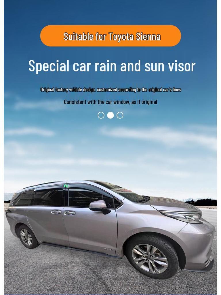 2025 Toyota Sienna Enhanced Rain & Sun Visor - Imported Material, Ultra Clear, Widened, Thickened.