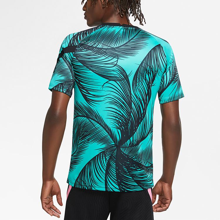 Nike FC Barcelona 2020/21 Pre-Match Teal Black Men's Short Sleeve Soccer Training Jersey CK9714-397