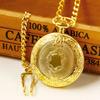 10pcs/lot Wholesale Luxury Gold Vintage Quartz Pocket Watch Pendant for Men Women Necklace Chain Clock Souvenir Gift