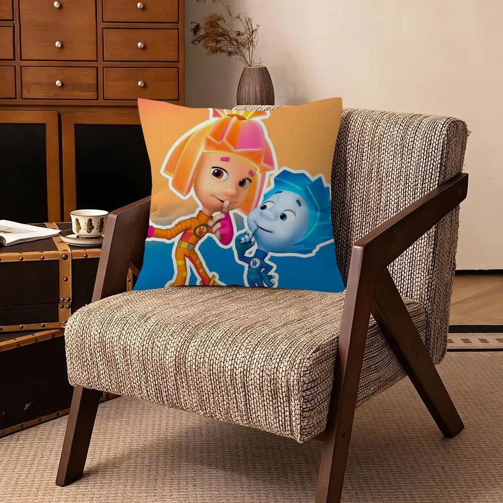 Cartoon TThe FFixies Decorative Polyester Throw Pillow Cover Square Suitable for Home Office Coffee Shop Decor