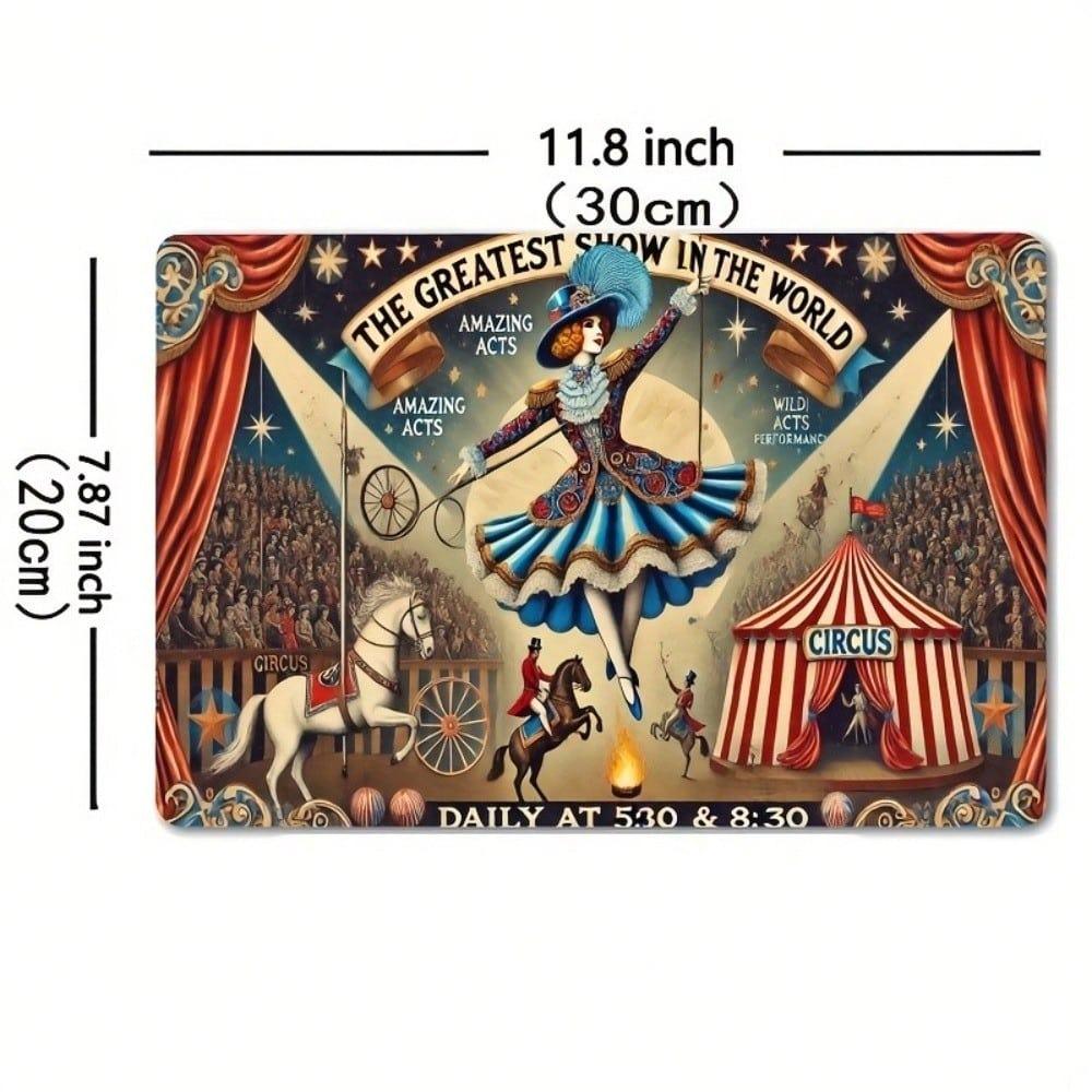 Vintage Circus Metal Tin Sign 8x12 Inch Retro Wall Art Home Bar Decor