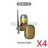 MOC Medieval Military Figures Building Blocks Castle Militia Soldier Dragon Gothic Knight Helmets Swords Shield Bricks Toys N06
