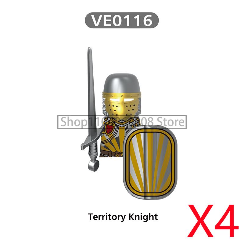 MOC Medieval Military Figures Building Blocks Castle Militia Soldier Dragon Gothic Knight Helmets Swords Shield Bricks Toys N06