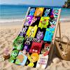 Custom Name Happy Tree Celebration Heart In Space Adventure Microfiber Beach Towel, Lightweight for Summer Travel, Swimming Pool Fan Gift