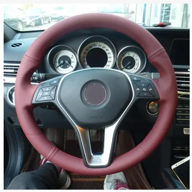 Car Steering Wheel Cover Black Leather Suede For Mercedes Benz A-Class 2013-2015 B-Class 2011-2014 CLA-Class B180 2012