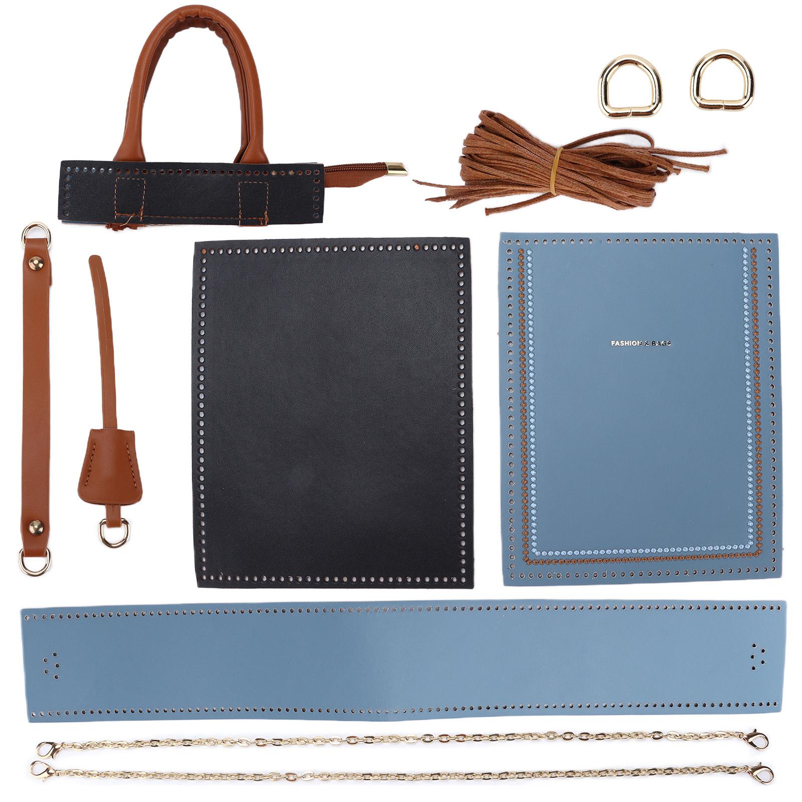 

Сумка крючком своими руками, модный стиль, сумка из искусственной кожи для любителей рукоделия(розовый ) синий