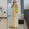 French Fake Two-piece Small Fragrant Dress for Women's 2026 Summer New Light Luxury High-end Gentle Wind Temperament Long Dress