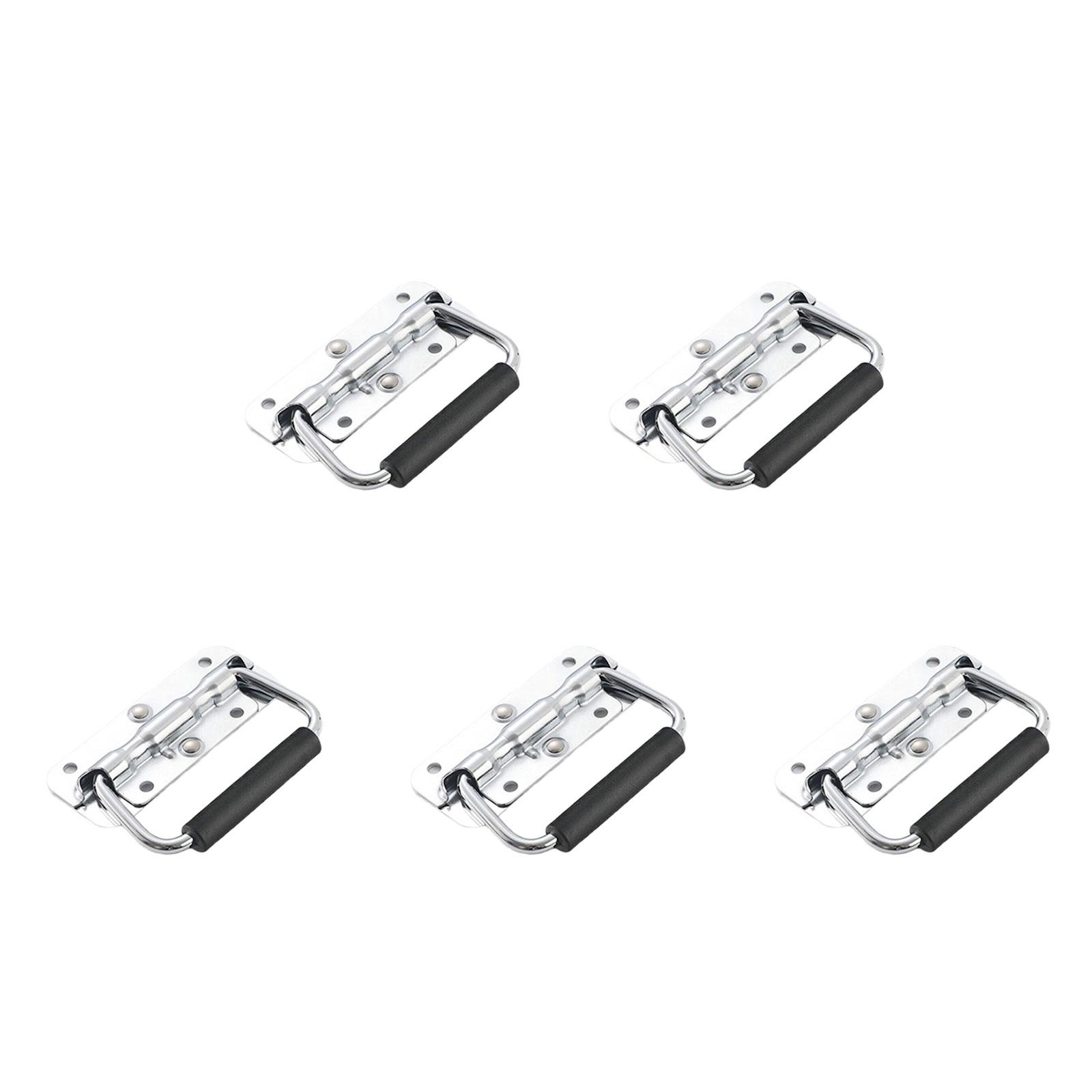 

Set Of 5 Folding Handles Spring Loaded Designs Storage Box Handles Heavy Duty Handles for Cabinets & Storage Solution 1