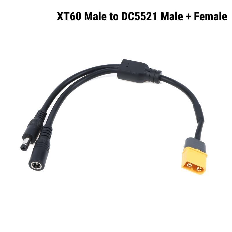 XT60 Stecker auf DC5521 Splitterkabel 1 zu 2 DC 5.5X2.1 Stecker Buchse 0.75 Quadrat Millimeter Draht 19V 24V Netzkabel Adapter