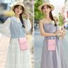 [nuoku] Women's Smartphone Pouch, Wallet, Crossbody Leather Shoulder Bag, Popular and Cute Phone Pouch with Wallet and Smartphone Bag, Includes Two