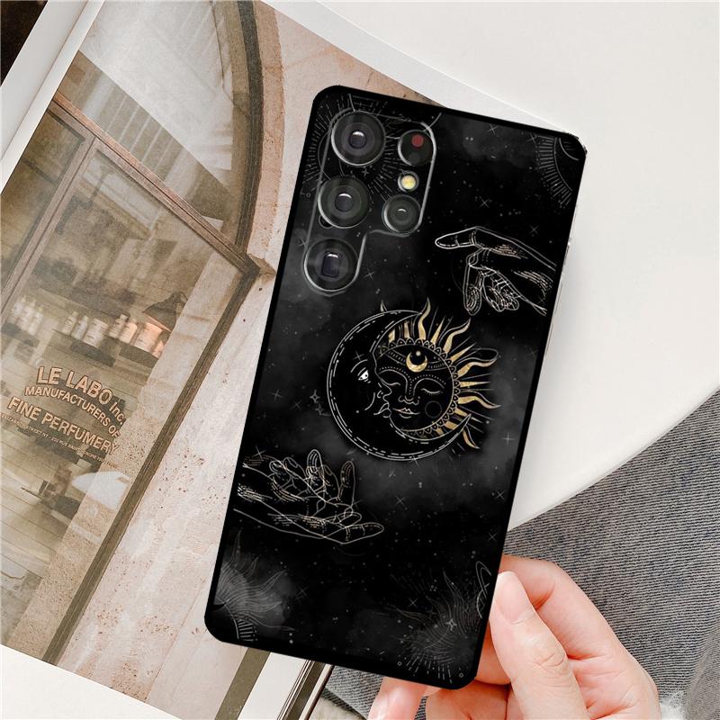 Crescent Moon Sun Phone Case For Samsung Galaxy S25 Ultra S9 S10 S20 S22 S21 Plus S23 FE S24 Ultra Full Cover