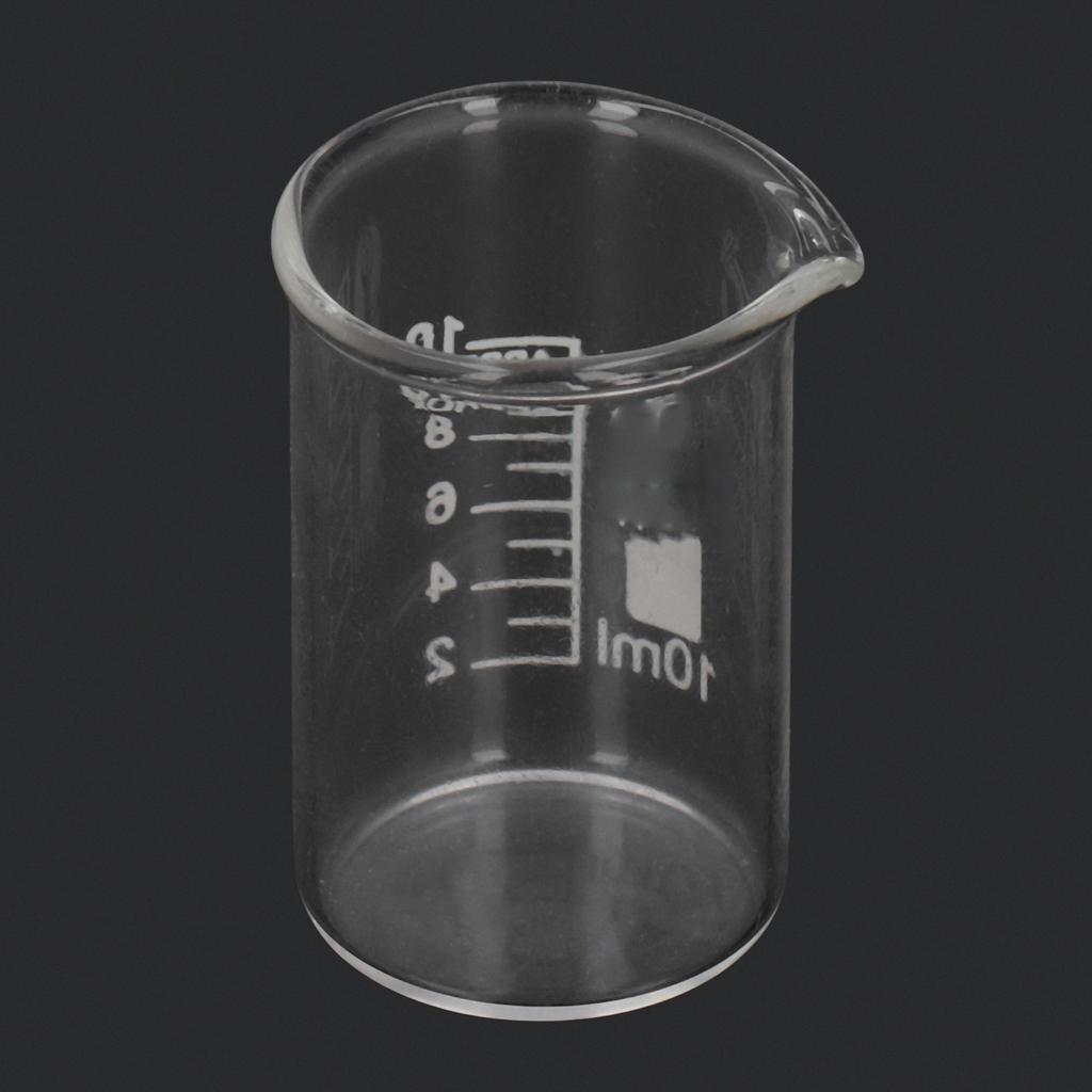 10PCS Beaker Borosilicate Glass Clear Scale Laboratory Beaker for Academic Industrial Experiment 10ml