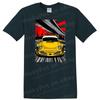 Yellow Sports Car T Shirt Graphic Racing Art Design Retro Urban Tee