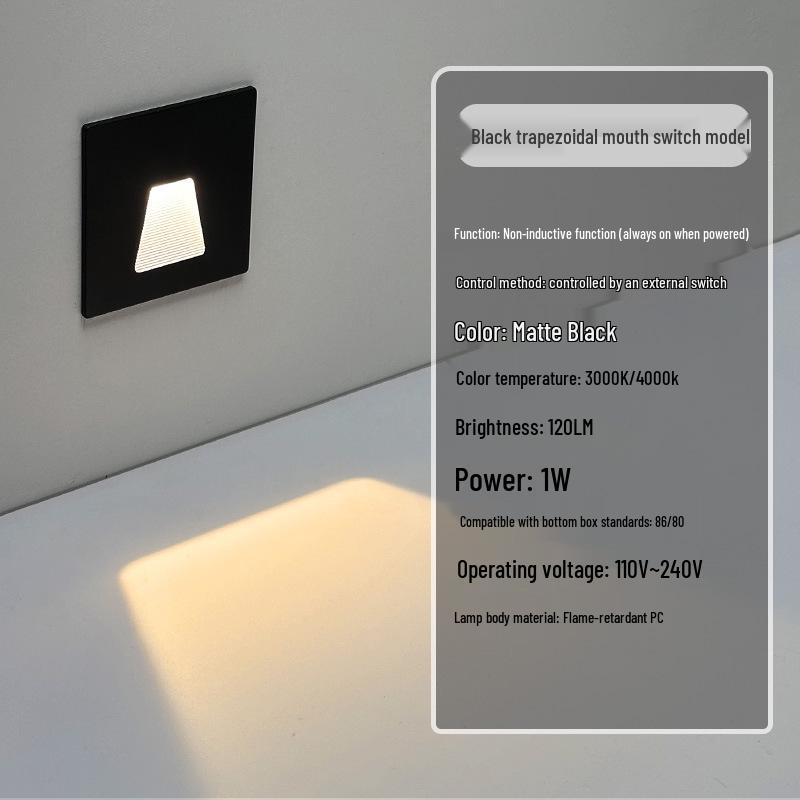 Ultracienka lampka nocna z czujnikiem magnetycznym do wbudowania typu 86 na schody i korytarze