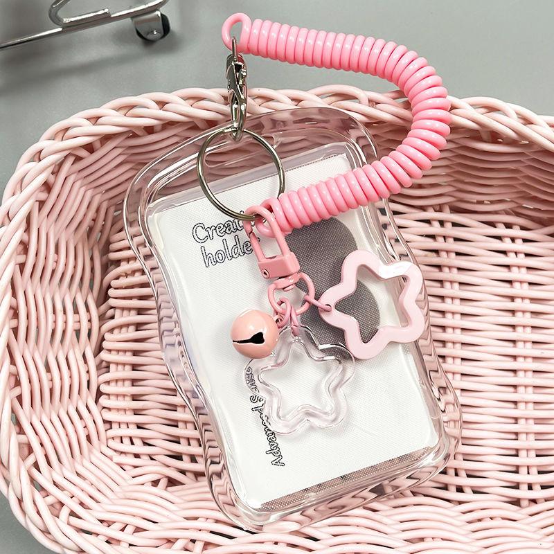 Creative Design Kpop Pocard Holder Transparent Card Holder Keychain Po Sleeves Bus Card Student Card Case Po Protector