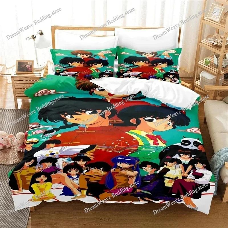 Fashion 3D Print Anime Bed Sheet Ranma 1/2 Bedding Set Single Twin Full Queen King Size Bed Set Adult Kid Bedroom Duvetcover9639