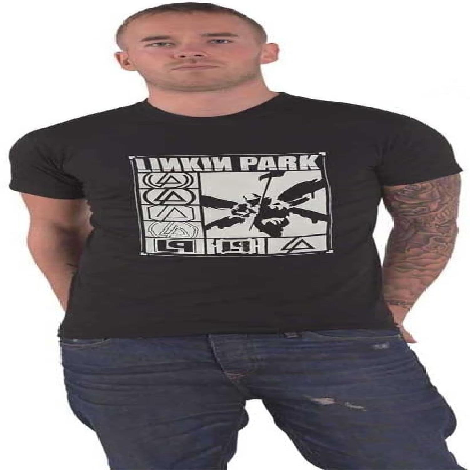 Футболка Linkin Park Прямоугольные Логотипы Официальная Унисекс Черная S