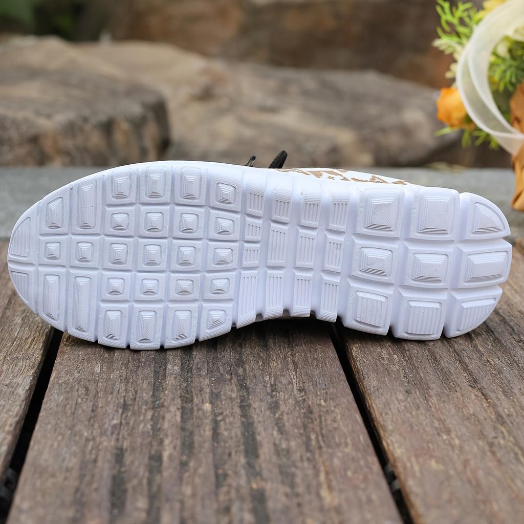 Breathable Fabric Knit Comfort Sneakers - Women's Casual Slip-On All-Season Walking Flats - EVA Sole Non-Slip Athletic Running Footwear