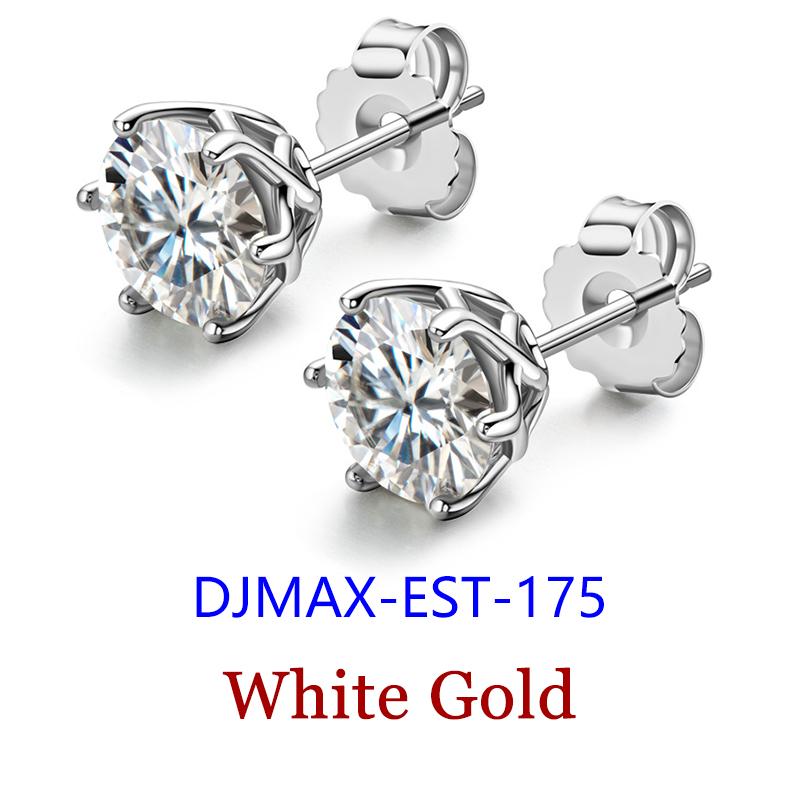 Premium 0.5-2ct Moissanite Diamond Stud Earrings for Women Orginal 925 Silver Screw Back Women Moissanite Earring
