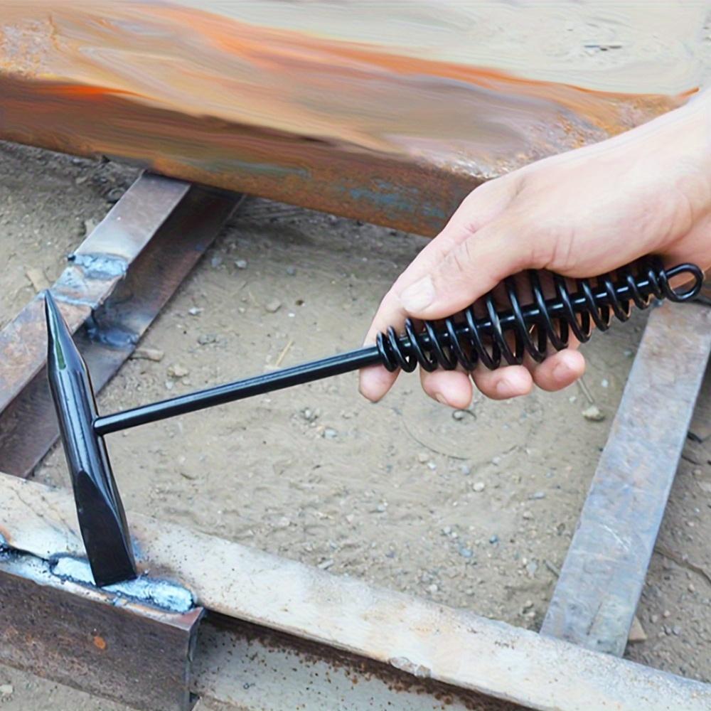 Professional Welding Chipping Hammer, High-Carbon Steel, Spring Handle Secure Ergonomic Grip, Slag Remover Tool, 1 Pc, Black
