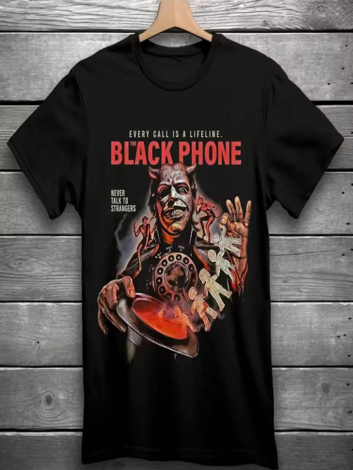 2026 Never Talk To Strangers Horror Movie T-Shirt Black S разноцветный